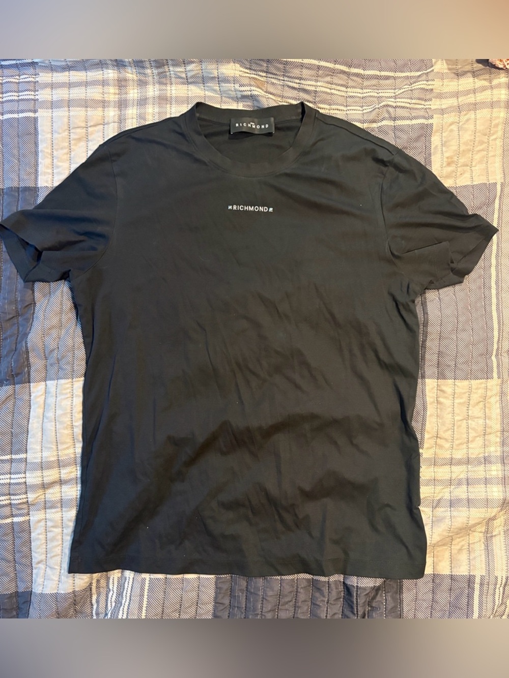 john richmond stretchy casual tee shirt short sleeve cotton blend
